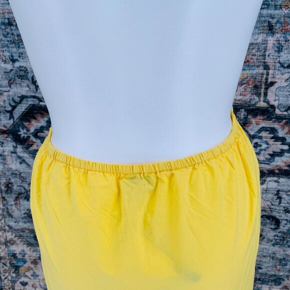 River Island Cutwork Halter Dress Yellow Size L Eyelet Trim  Midi Length - Picture 9 of 16
